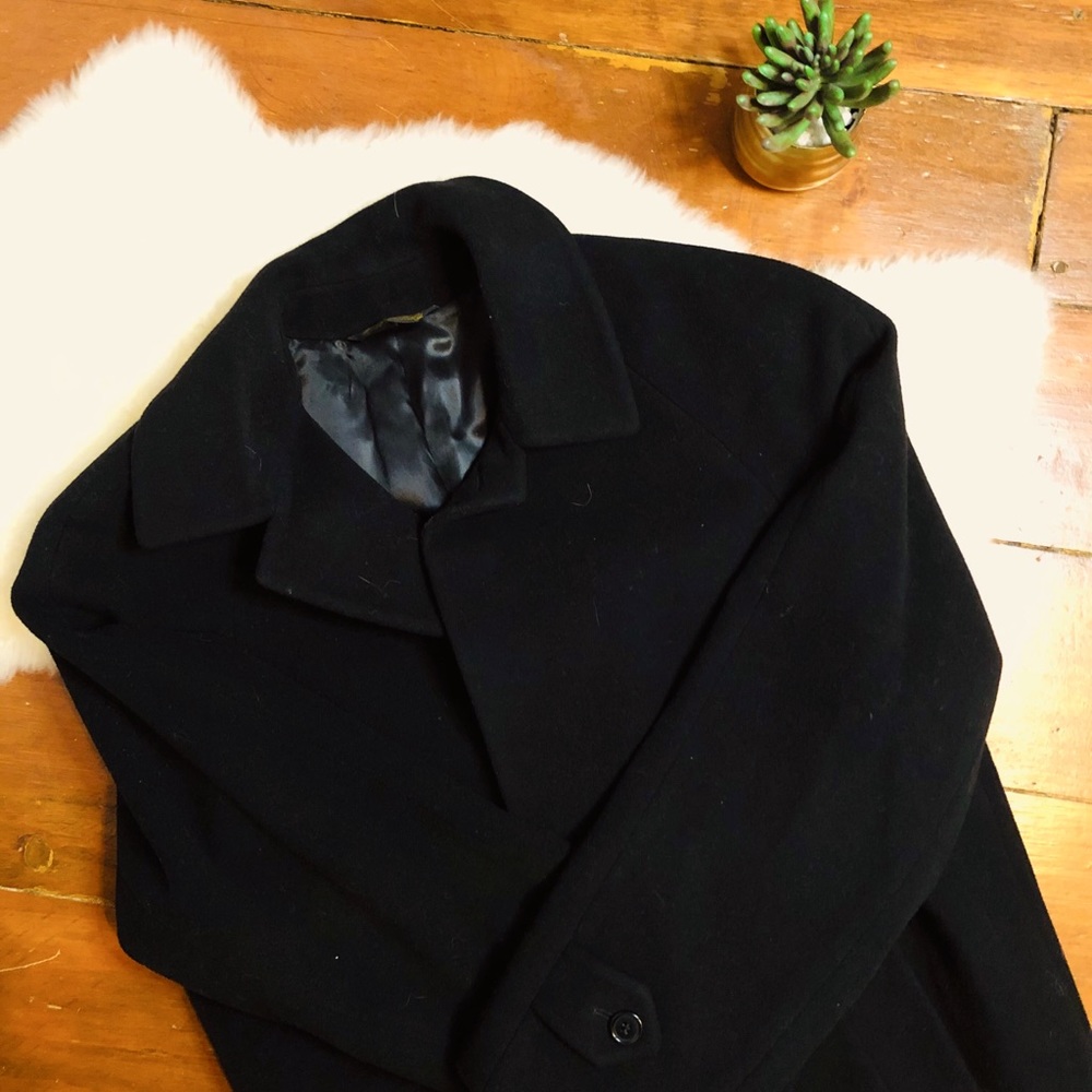 Vintage Italian Made Black Pea Coat